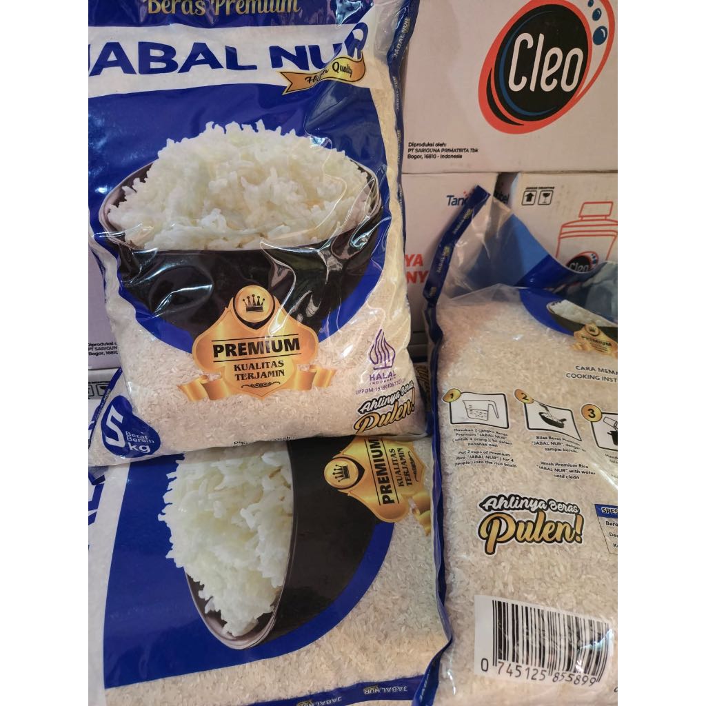 Beras Premium Jabal nur 5 kg/ Beras jabal nur 5 kg premium/ Beras 5 kg