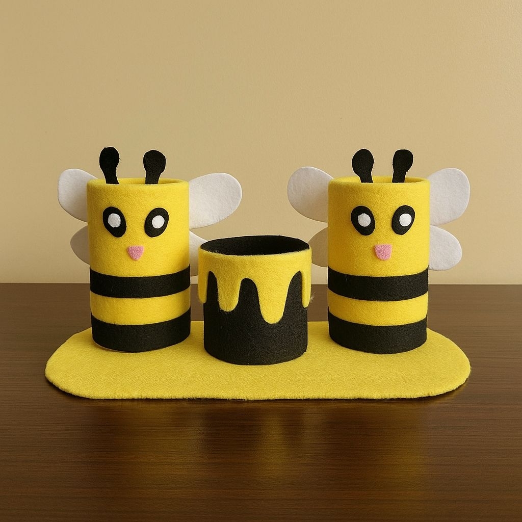 

Prakarya Tempat Pensil Kerajinan Tangan Flanel dan Botol Bekas Karton Tebal Lebah Hiasan / Tugas Sekolah