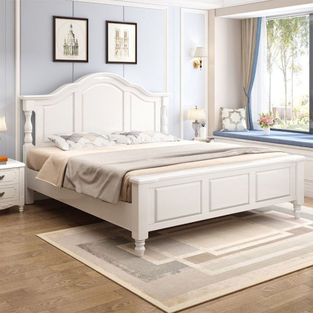 Real pict tempat tidur classic modern / dipan kayu solid ukuran 180x200 / rangka ranjang dipan finis