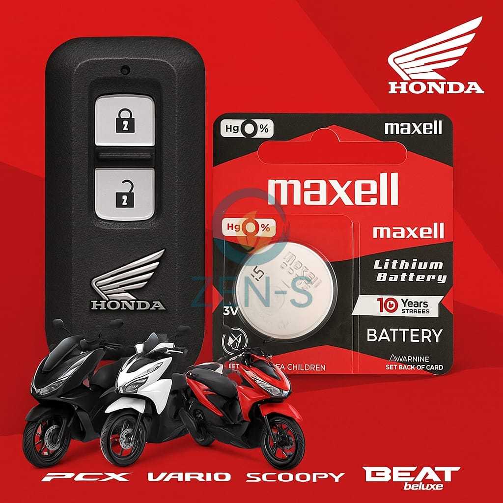 Batu Baterai Batre Remot Motor Keyless Smart Key HONDA VARIO PCX ADV FORZA SCOOPY STYLO 150 160 CC N