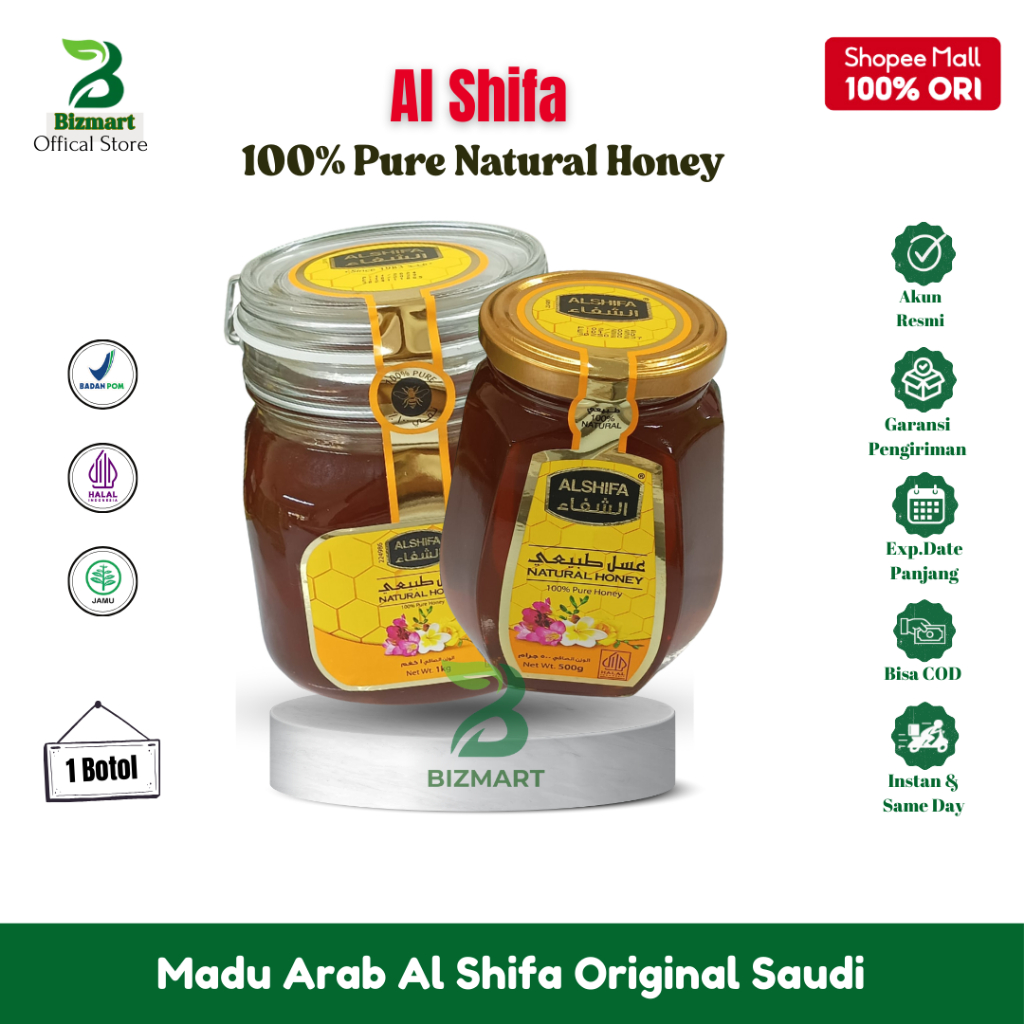 

Madu Al Shifa Natural Honey 100% Alshifa Murni Tanpa Campuran - Kental, Legit, Rasa Manis Terbaik