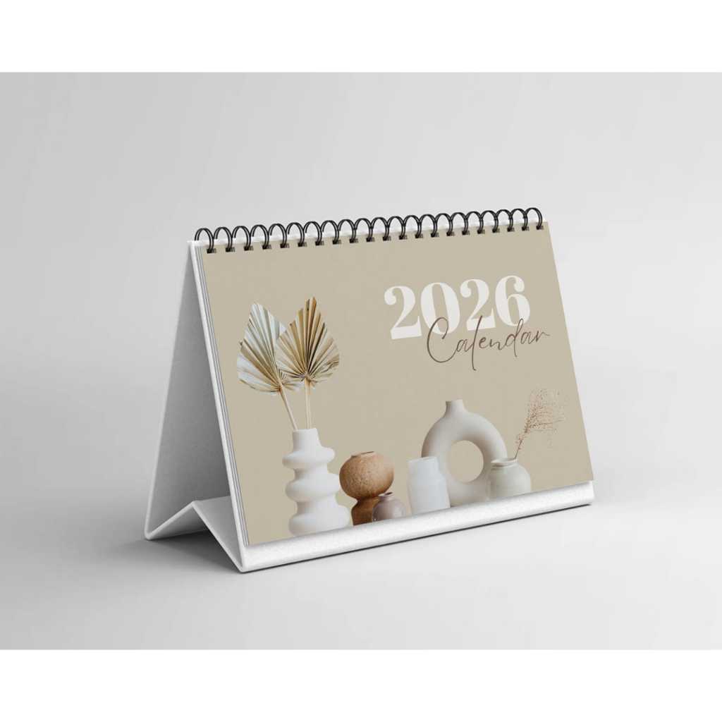 

Kalender Duduk Ukuran A5 tahun 2026 / Kalender Meja Landscape ukuran 15 x 21 cm by. TOOKE