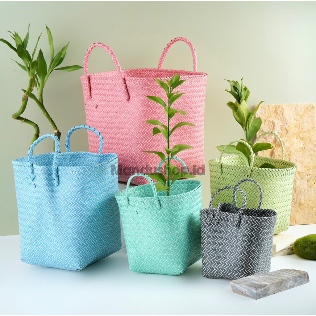 Cover Pot, Cover Pot Plastik, Keranjang Anyaman, Keranjang Anyaman Plastik, Wadah Barang, Cover Pot 