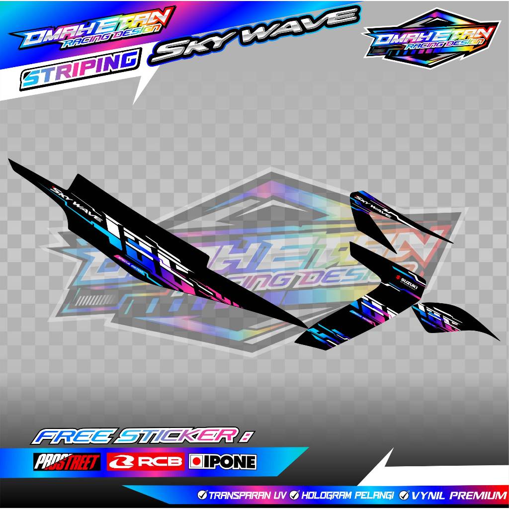 STRIPING VARIASI SUZUKI SKYWAVE 125 VIETNAM STYLE / STICKER LIST VARIASI MOTOR SKYWAVE