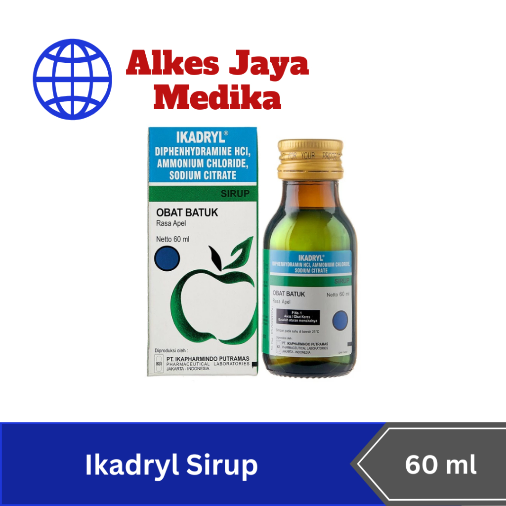 Ikadryl Sirup Rasa Apel 60 ml - Obat Batuk