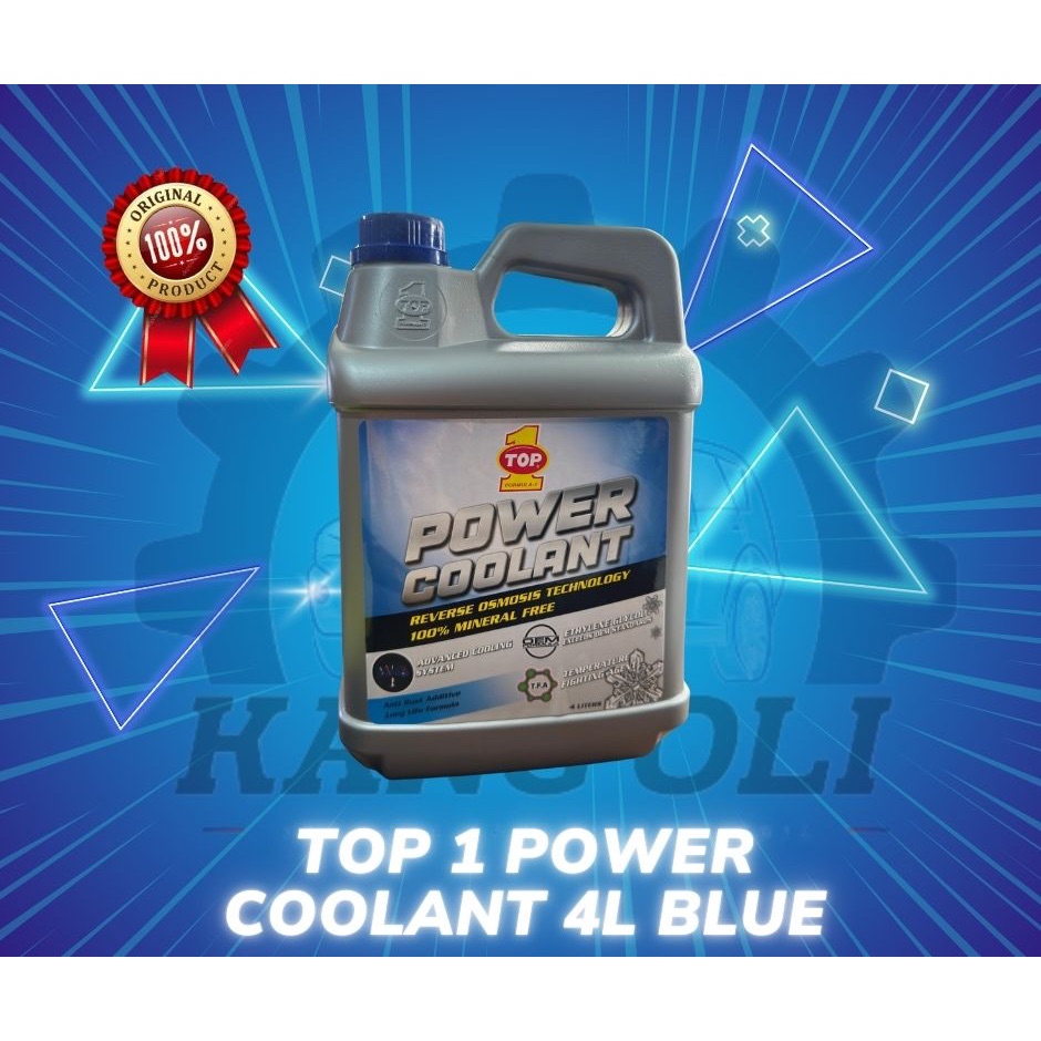 AIR RADIATOR COOLANT MOBIL TOP 1 POWER COOLANT 4L BIRU