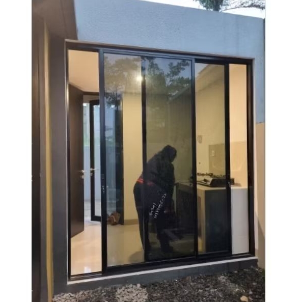 Pintu Sleding + Kaca mati aluminium, kusen jendela sleding aluminium, kusen jendela single jungkit a