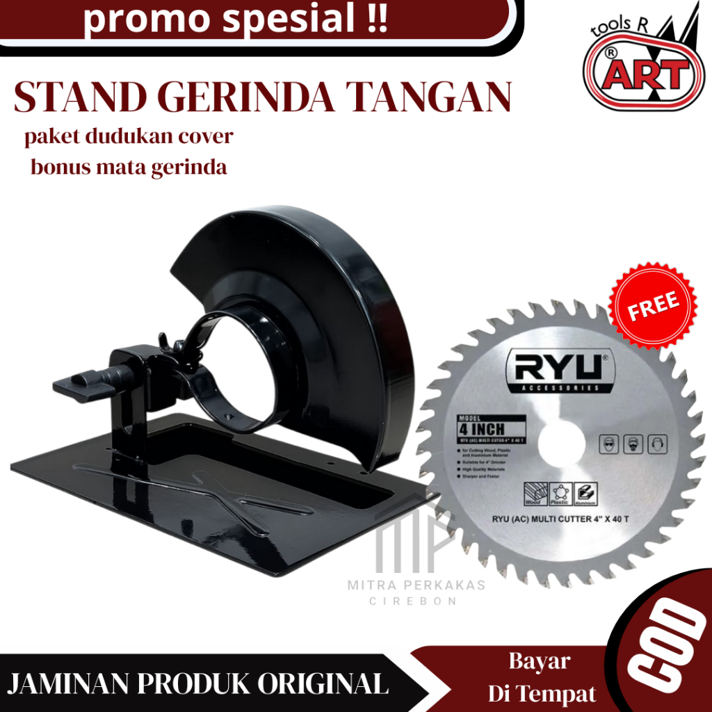 Dudukan Gerinda Tangan Bonus Mata Potong Alumunium Multi Cutter 4 inch Ryu / Stand Holder Dudukan Co