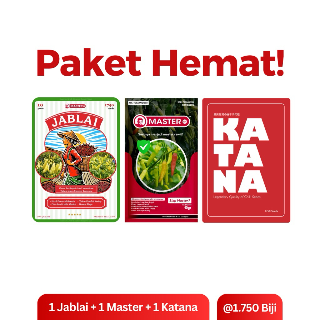 MASTER RM - 3 Benih Cabe Unggul Jablai Master Katana 10 gram