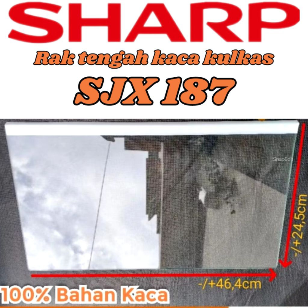 Rak tengah kulkas sharp sjx 187/rak kaca kulkas sharp