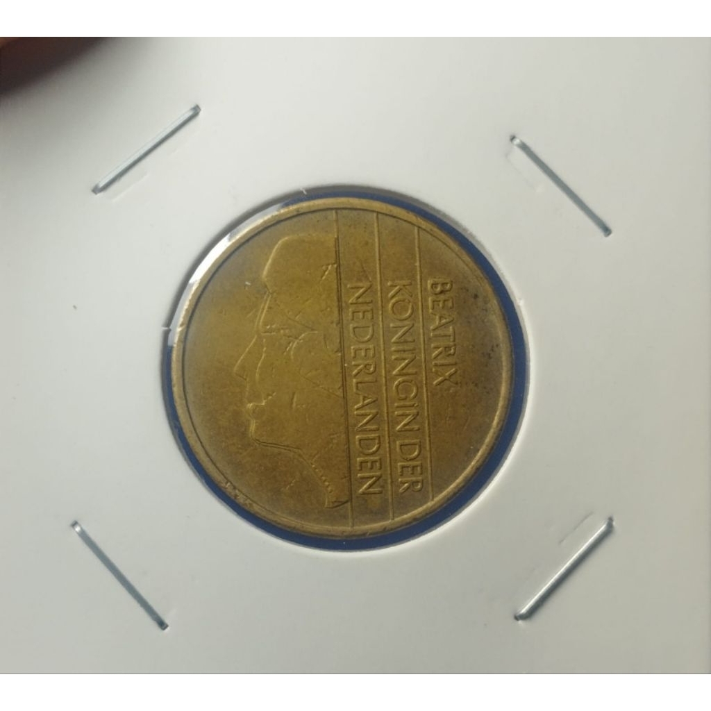 Koin Lama (Jadul) Usia 3,5 Dasawarsa 5 Gulden Belanda Beatrix