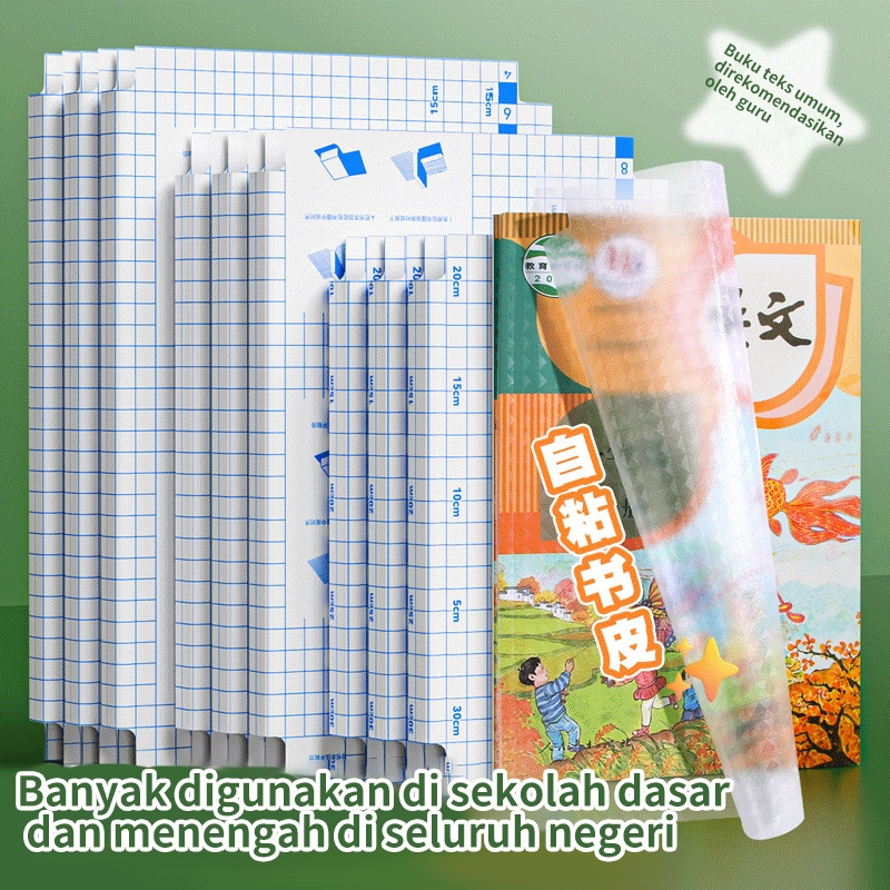 

10 lembar stiker sampul buku self - adhesive, pelindung cover buku tahan air transparan diamond, alat tulis sekolah