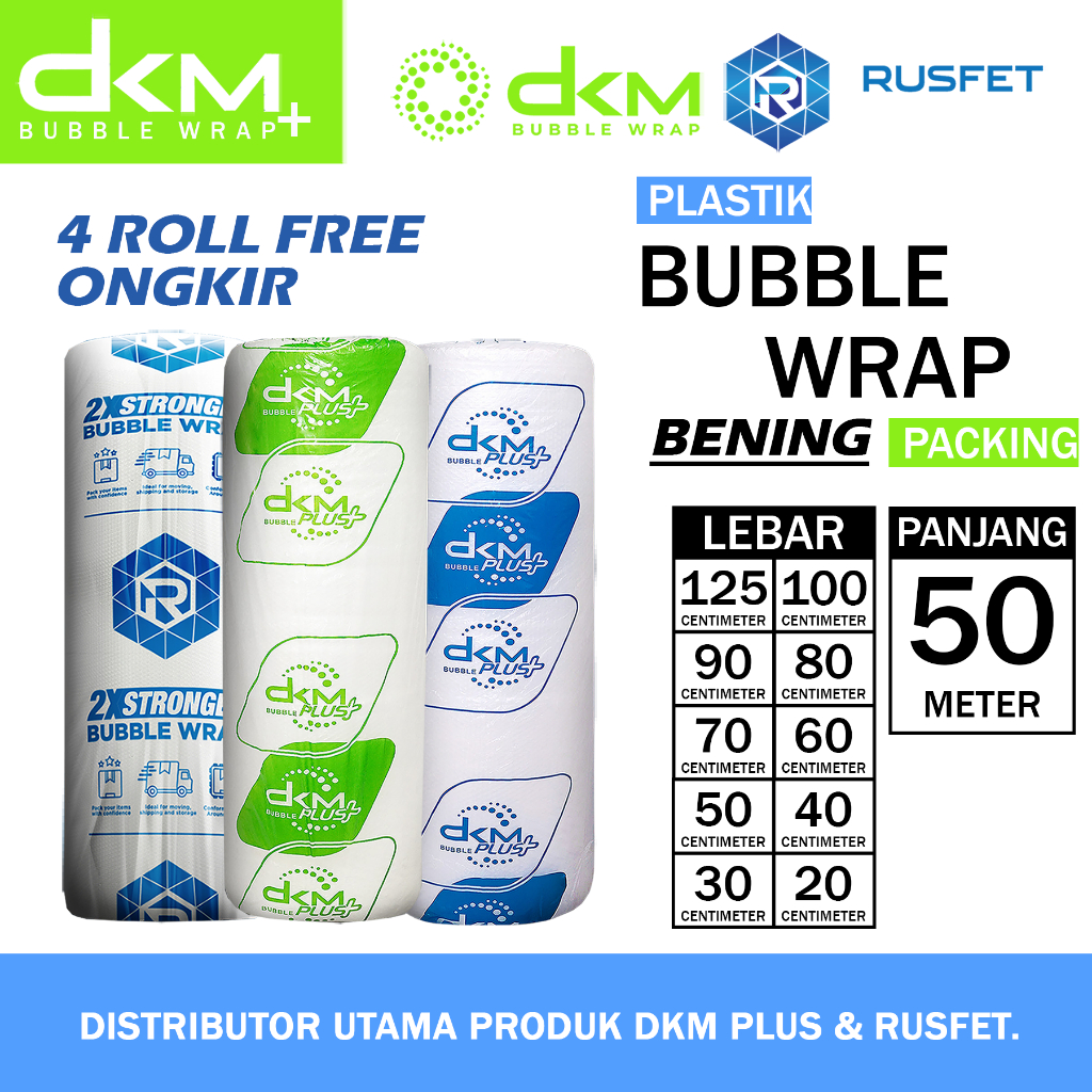 

Plastik Bubble Wrap Roll 125 X 50 Meter Dkm Plus Bubblewrap Packing 40cm 30cm 20cm 50cm 60cm 70cm 80cm 90cm 100cm x 50m