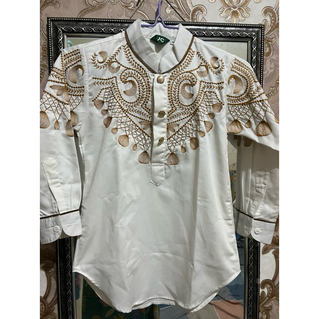 Kemeja Kurta / Akurta Bordir NUC.ID Iqbal 01 (BW) - Preloved