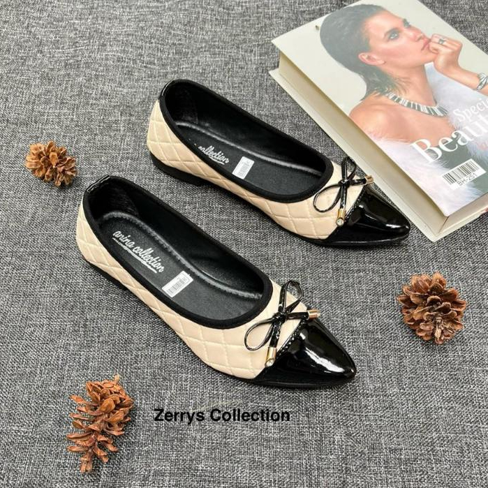 Flat Shoes Wanita Kekinian Terlaris/Sepatu Balet Pita Wanita/Khalifa Sepatu Flat Wanita