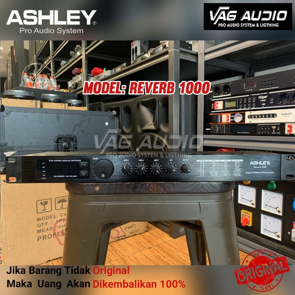EFEK VOCAL ASHLEY REVERB1000, ORIGINAL ASHLEY, GARANSI RESMI ASHLEY