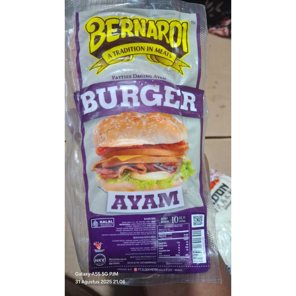 

Bernardi Burger Ayam Premium 325gr 10pcs / Produk Original