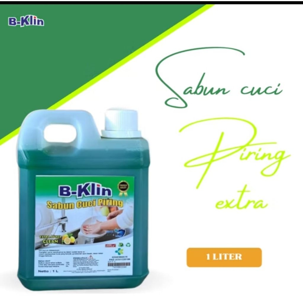 Sabun cuci piring B-klin 1Liter premium aroma Lemon Ampuh angkat  noda dan lemak di piring.