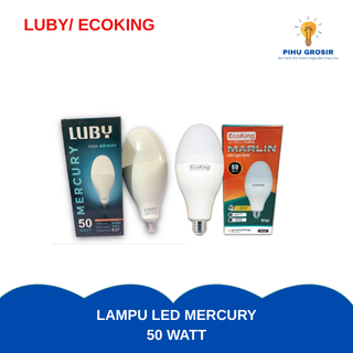 LUBY LAMPU MERCURY CAHAYA KUNING 50W & ECOKING LAMPU LED MARLIN 50W