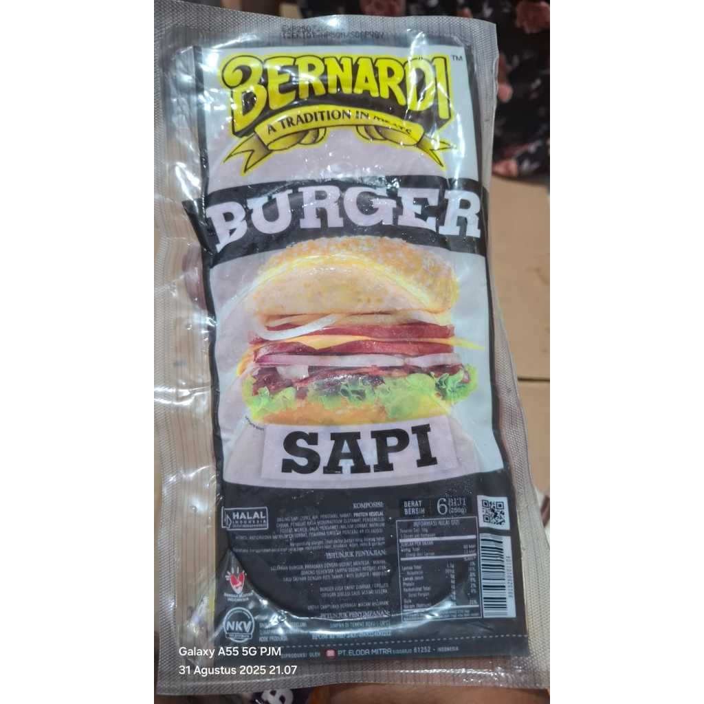 

Bernardi beef daging burger sapi / daging burger sapi bernardi isi 6pcs 250gr