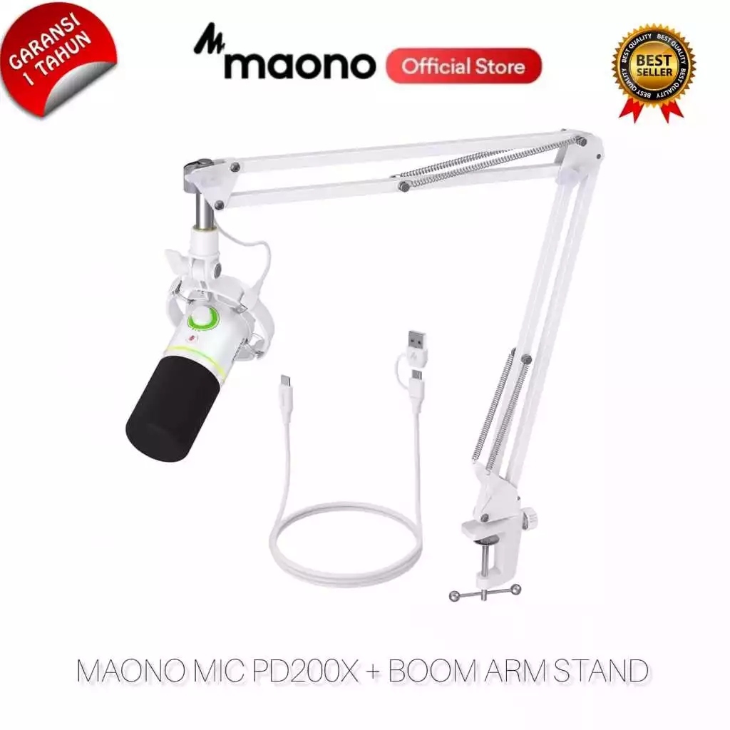NEW ORIGINAL MAONO PD200X RGB Dynamic Microphone with Boom Arm PD 200X PD200 X PD 200 X PD-200X
