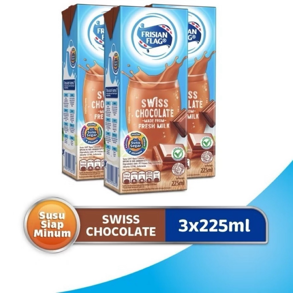 

Frisian Flag susu UHT Swiss Chocolate 225ml 3 pcs