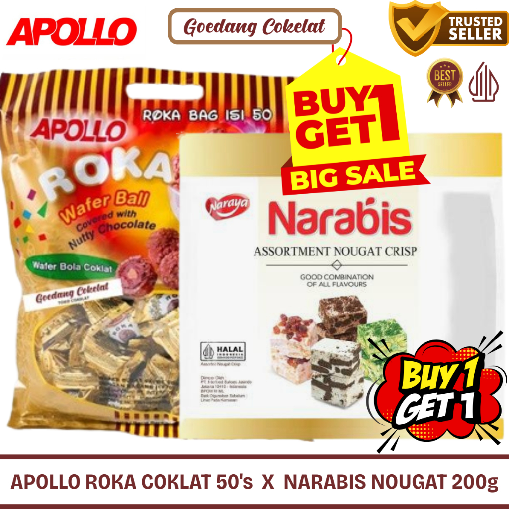 

Apollo Roka Wafer Ball Coklat Covered With Milk Pandan Nutty Chocolate Isi 50 Pcs / 70 Pcs