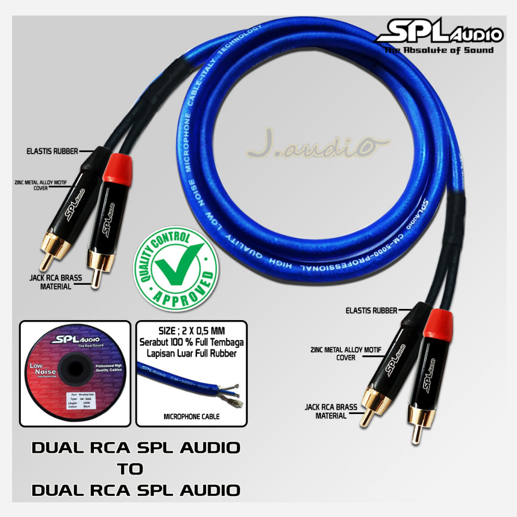 SPL AUDIO CM-5000 - Kabel audio / kabel sound microphone Terbaik 2x RCA SPL to 2x RCA SPL AUDIO - JU