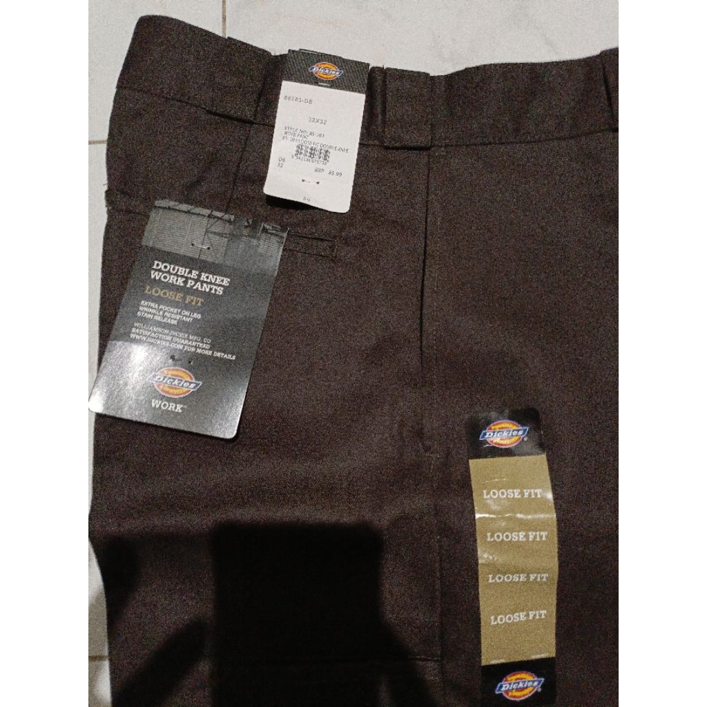 Dickies work pants double knee dark brown - 32