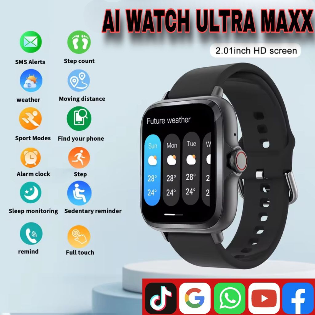 COD Jam Tangan AI WATCH ULTRA MAXX Android 5G 4G Unisex Pria Perempuan Anak WA Jam Tangan Hp Jam Tan