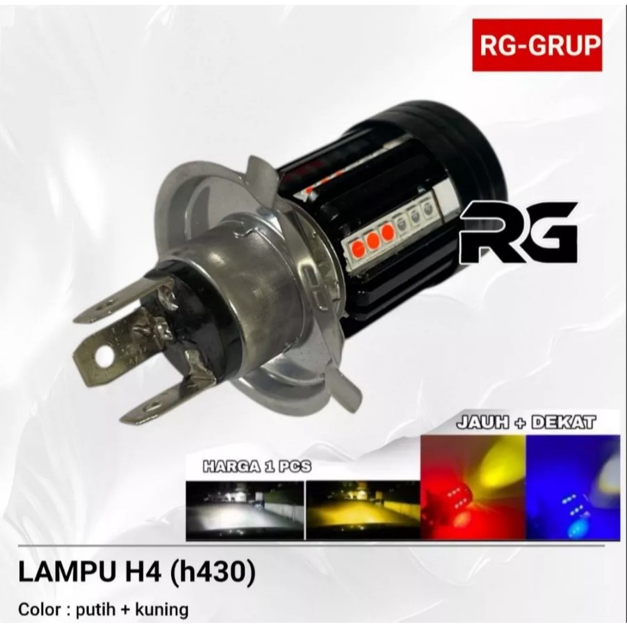 Lampu utama LED Projector Laser H4 premium Super terang Putih kuning AC / DC Motorcycle headlights L