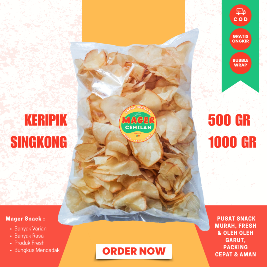 

Keripik Singkong Original 500g Enak Tanpa Pengawet/ KRIPIK SINGKONG ASIN 1000Gram MAKANAN RINGAN MURAH