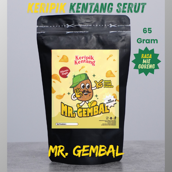 

Keripik Kentang Mie Goreng 65g Mr. Gembal Camilan Sehat, Enak dan Lezat Keripik Kentang Original