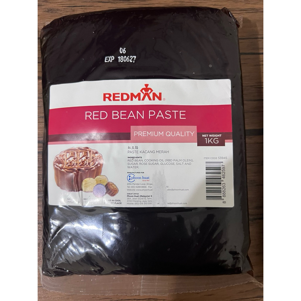 

redman mooncake filling red bean