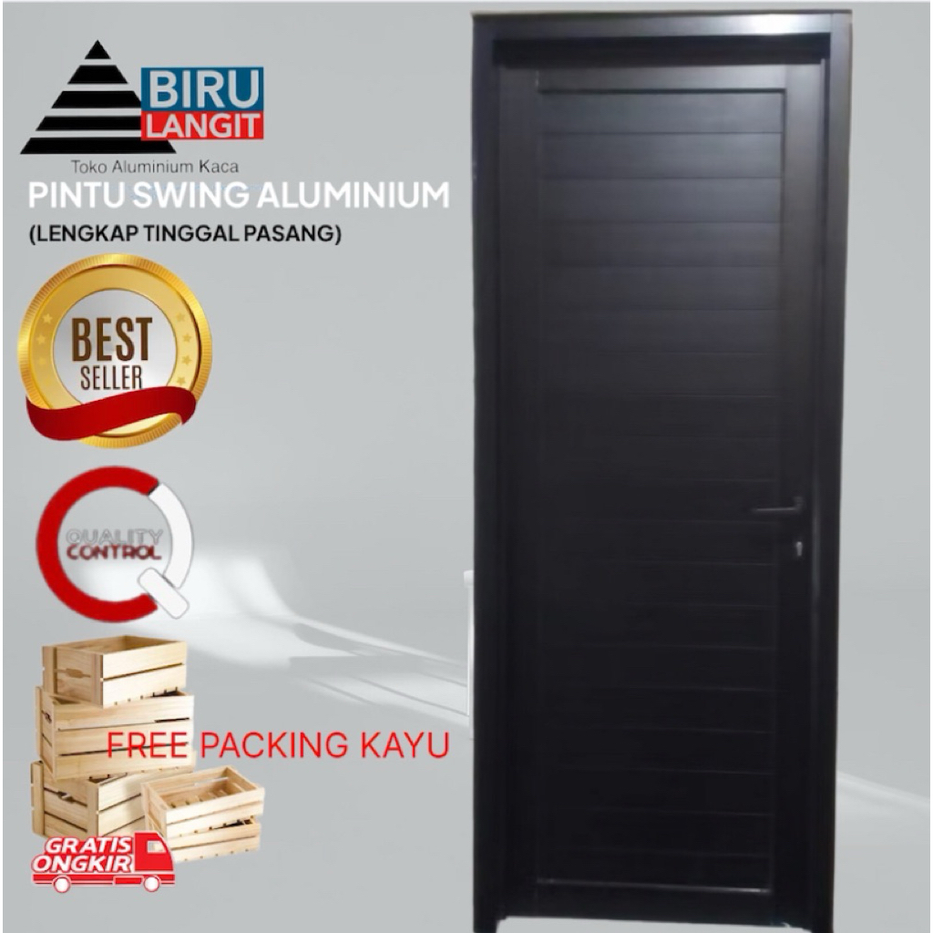 PINTU SWING ALUMINIUM 210 x 90 cm FREE PACKING KAYU