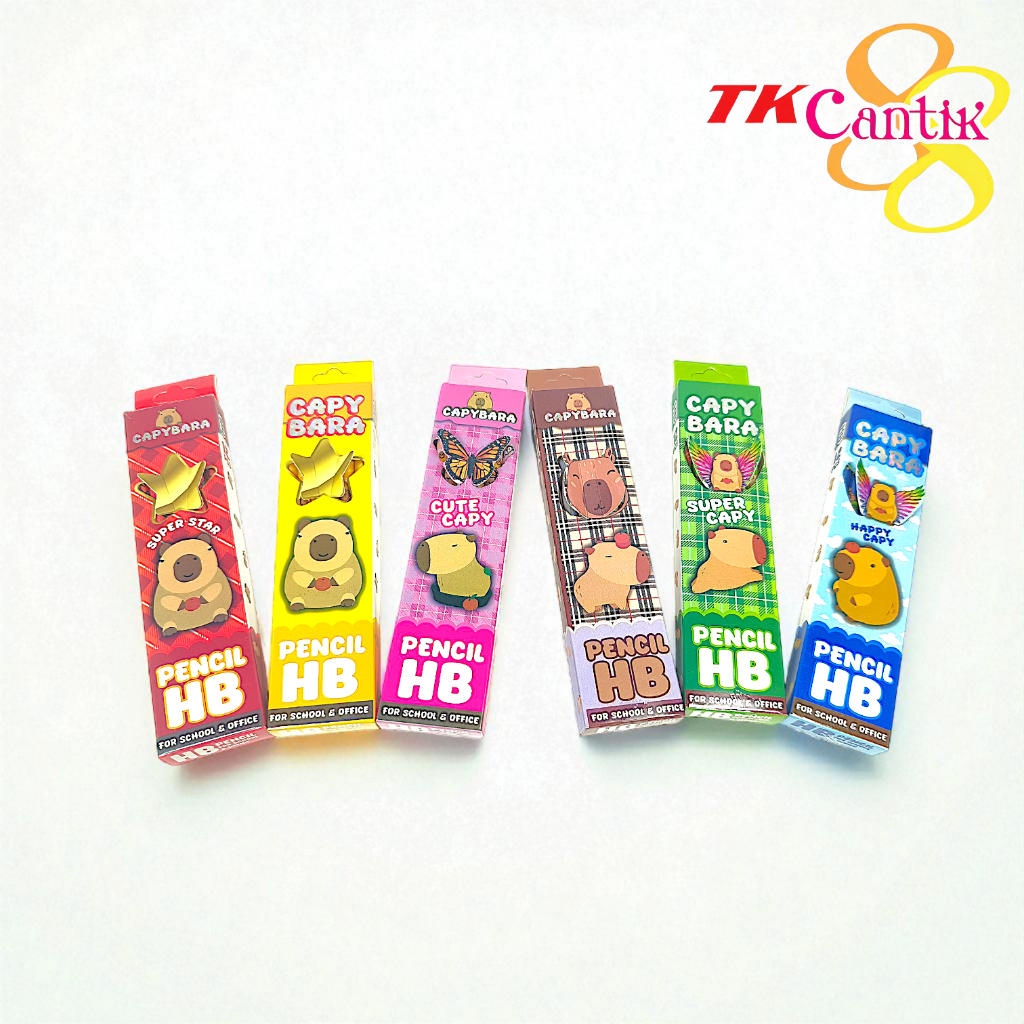 

1 Lusin Pensil Motif Capybara / Pensil Kayu Karakter Lucu untuk Sekolah & Kantor