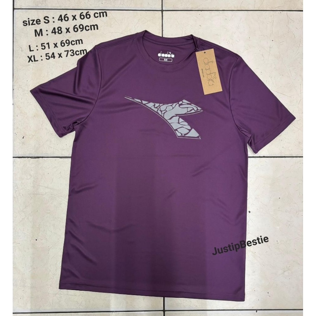 Kaos Running Cowok Diadora Dryfit Original Diskon