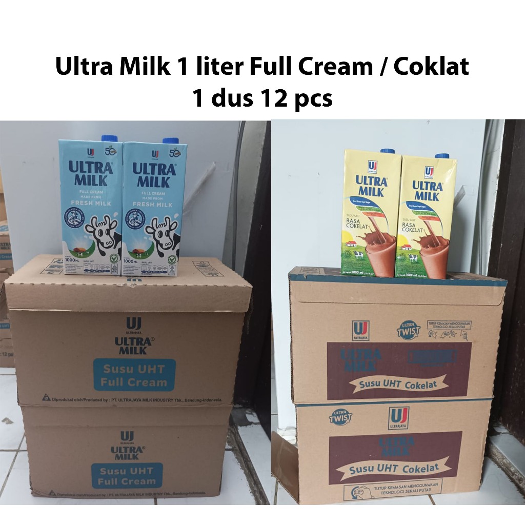 

Susu Ultra Milk Full Cream / Coklat 1 liter [1 dus 12 pcs]