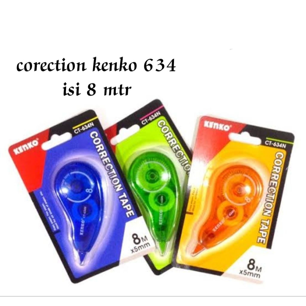 

Tip Ex / Correction Tape Kenko CT634 Kertas 8 Meter / Lsn ( 12 Pcs )