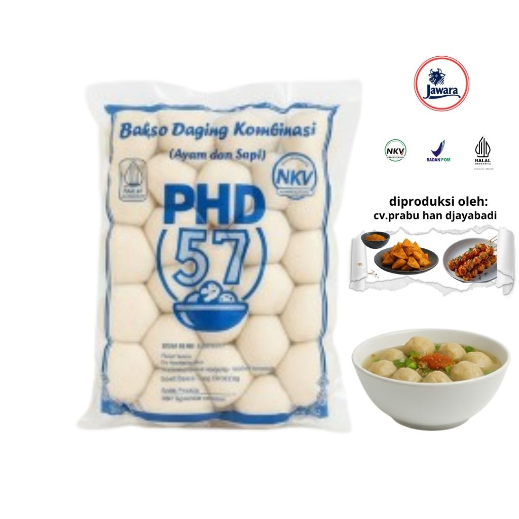 

Bakso Daging Premium Kombinasi Ayam Sapi Masak Kuah Bakar Basreng PHD 57 ISI 25 Butir