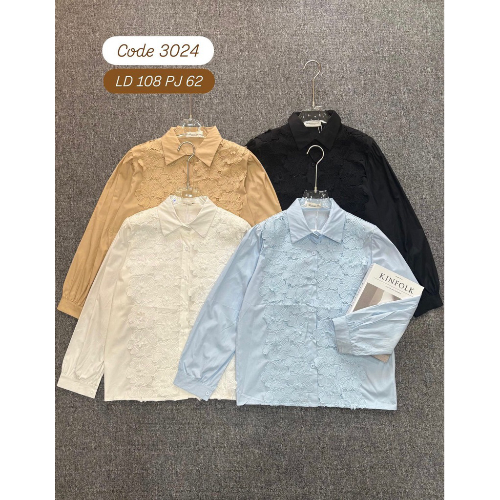 kemeja wanita import premium atasan wanita katun import premium atasan katun premium kombinasi lace