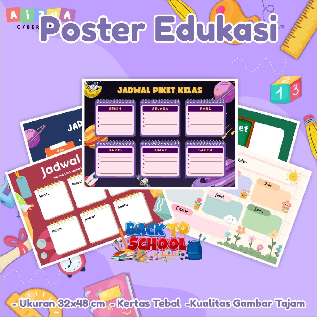 Poster Jadwal Piket, Wipe and Clean Laminasi A3 - Part 2