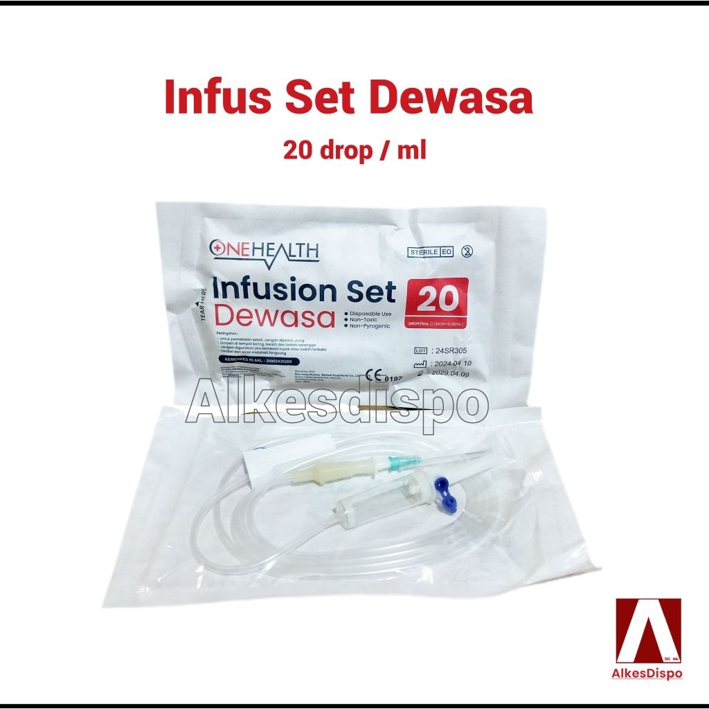 D5 Onehealth Alat Infus Set Dewasa Infuset Selang Infusion Set With Airvent Anak Infusan Medis