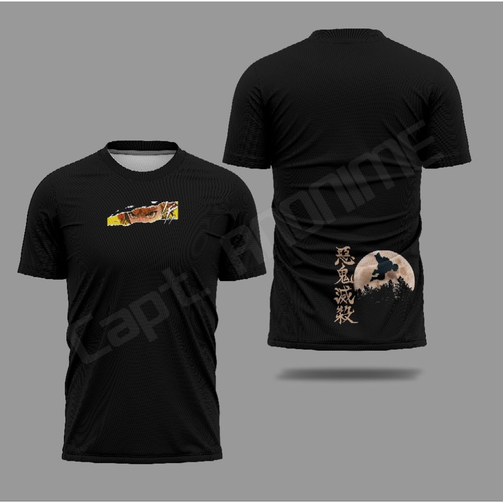 Vantagon.id ~ T-Shirt Capt.Anonime Demon Slayer Zenitsu Thunder Sword | Kaos Anime Kimetsu No Yaiba 