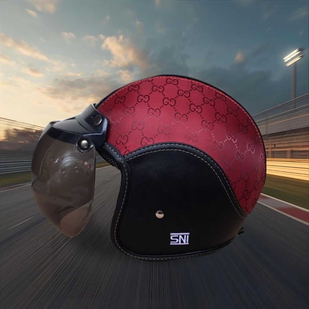 Helm kulit bagus helm bogo kulit motif wanita helm bogo dewasa kulit motif helm bogo kulit motif GUC