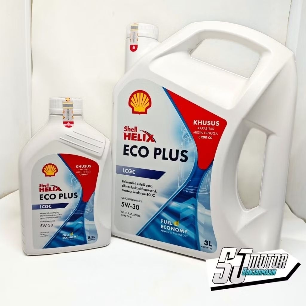 Oli Mobil Shell Helix Eco Plus 5W-30 Full Synthetic 3 Liter Mobil LCGC Agya Sigra Cayla Brio Ayla
