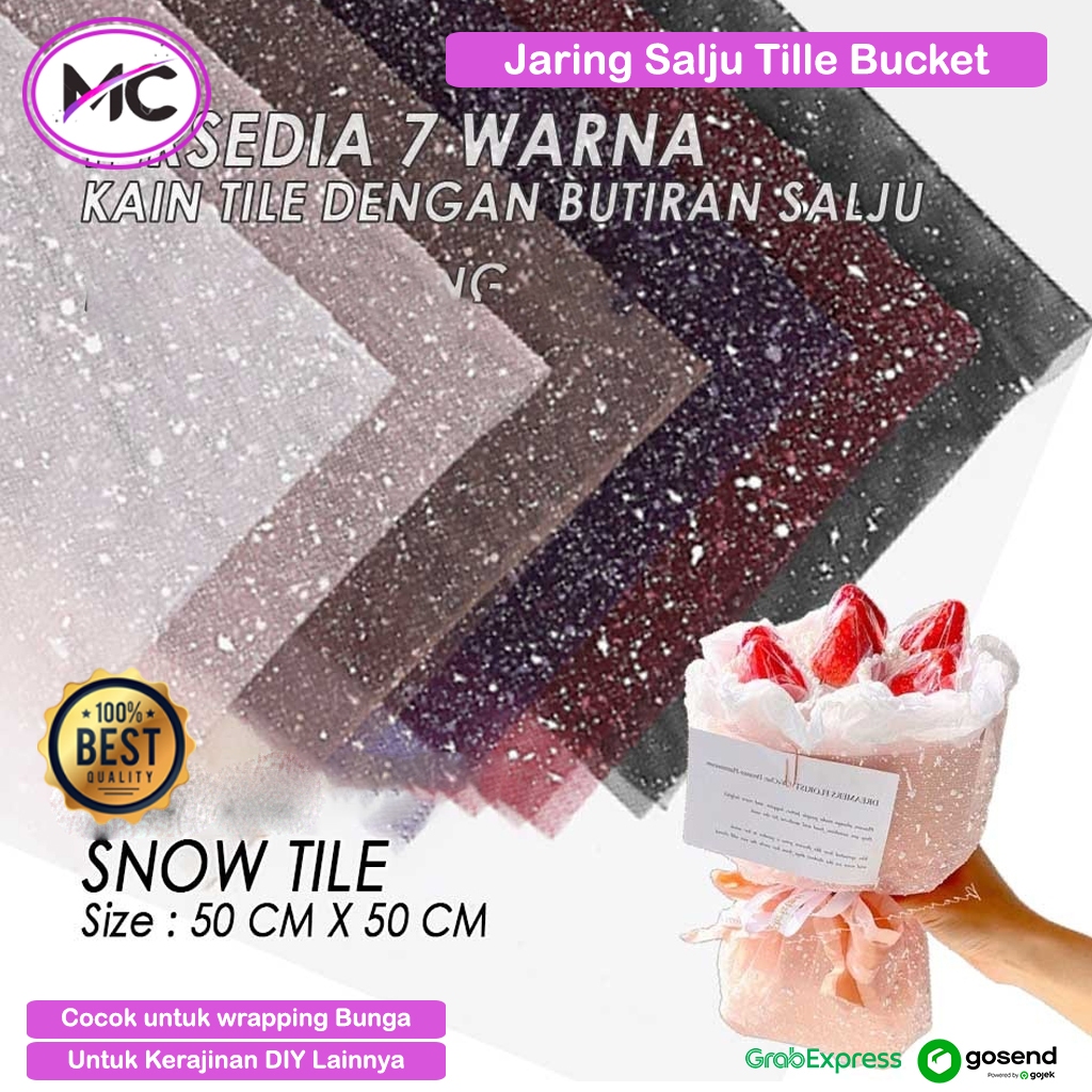 

Kain Tile Salju Wrapping Buket Flower Salju 50x50cm Tahan Air Praktis Wrapping Mesh Snow untuk Bunga Florist DIY Dekorasi Bunga