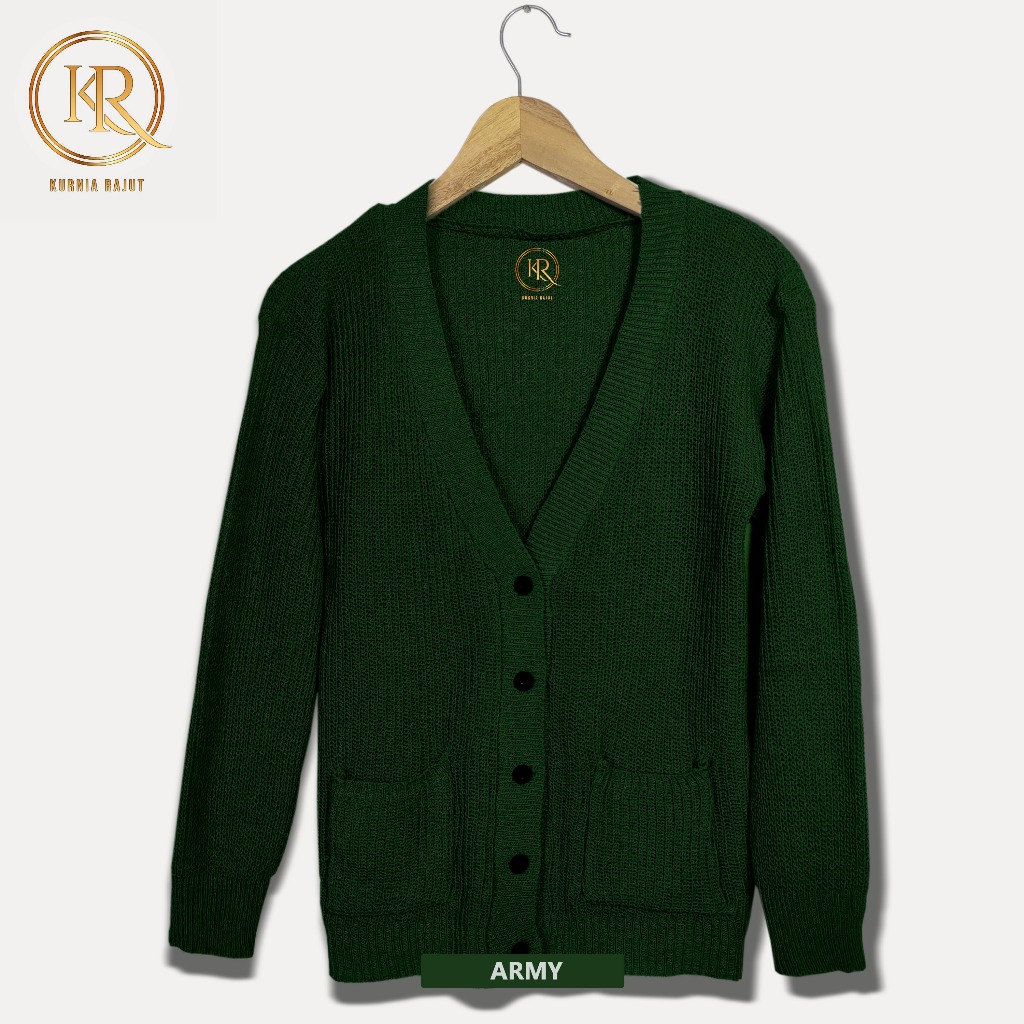 Merissa Outer Cardigan Rajut  Cardigan Rajut Kancing Saku Outer Merisa Knit