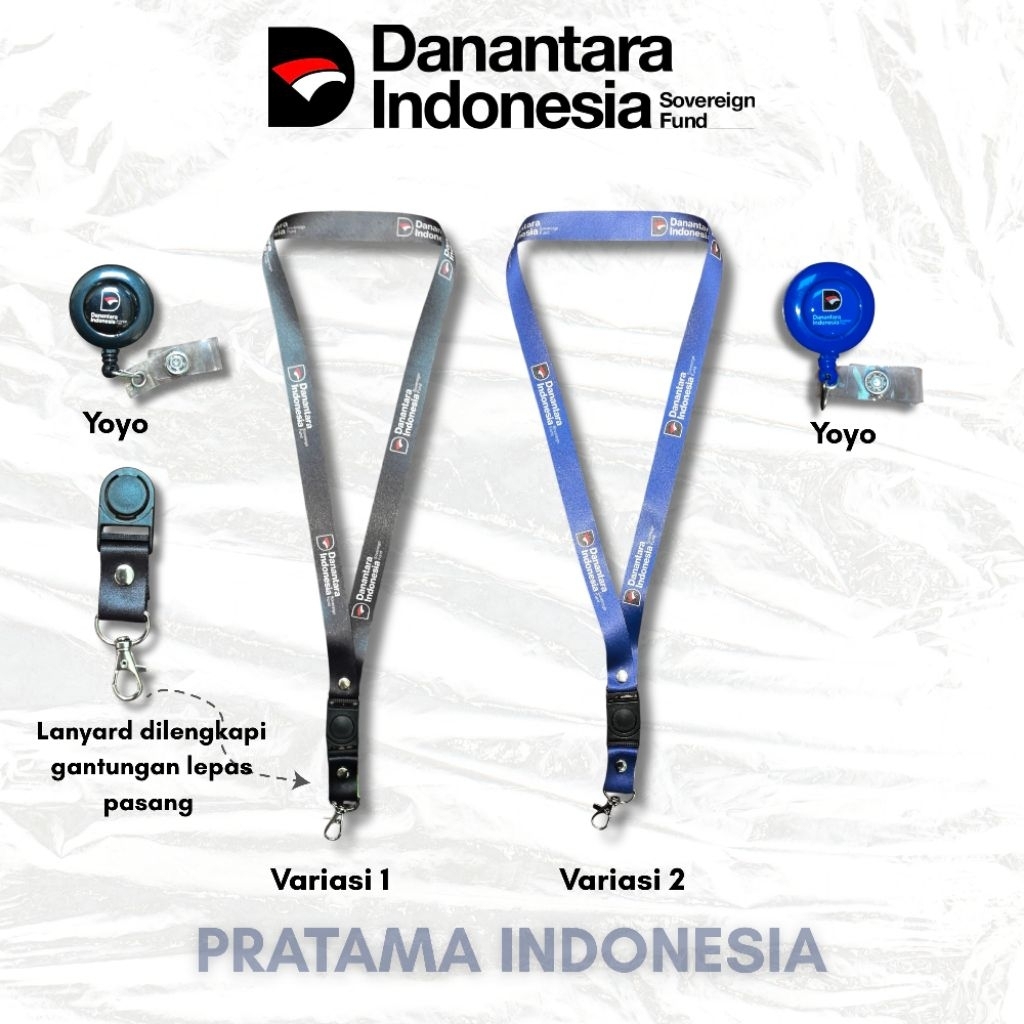 READY STOCK Tali/Lanyard Danantara Indonesia Hitam & Biru