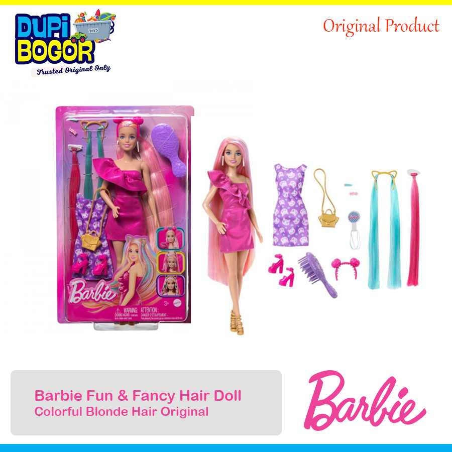 Barbie Fun & Fancy Hair Doll Colorful Blonde Hair